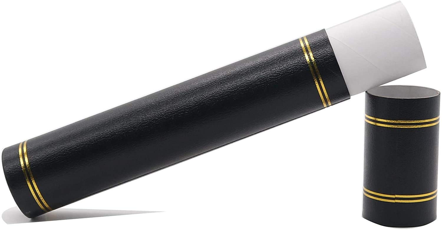 GraduatePro Graduation Scroll Degree Diploma Tube Holder A4 Paper Marriage Birth Award Record of Achievement Folder Black