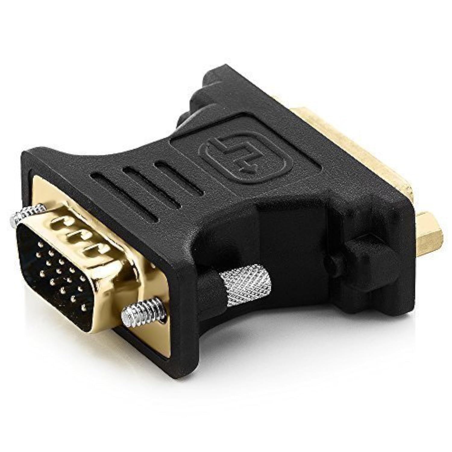 deleyCON DVI-I to VGA Adapter - DVI-I Female (24+5) to VGA Male for Monitor PC Video Projector Graphics Card - Black