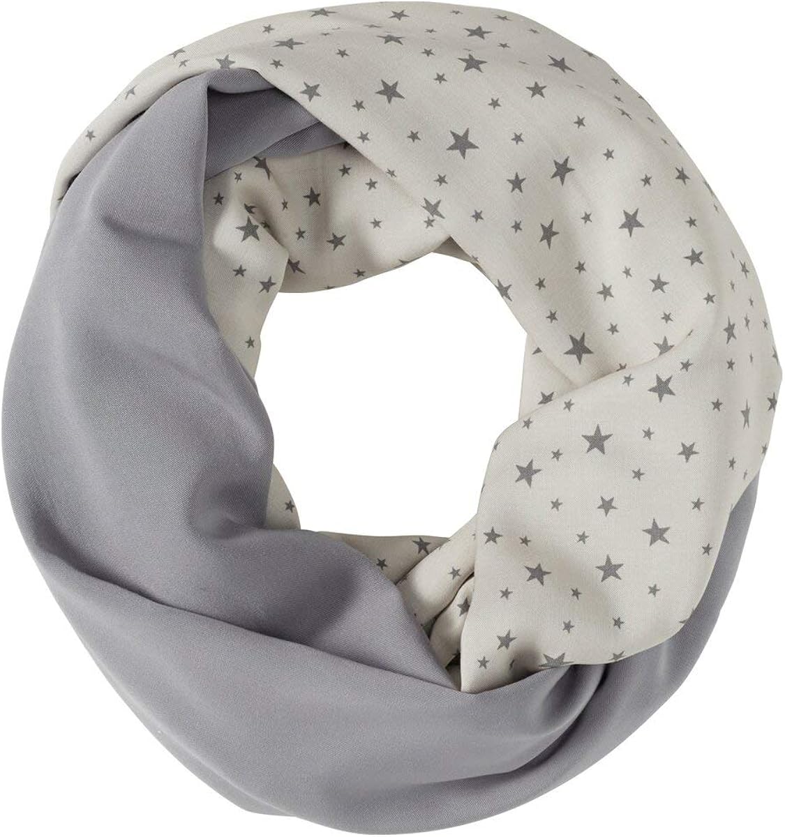 2HEARTS Still-Schal Dots We Love Basics - doppellagiger Loop-Schal zum Stillen aus reiner Viskose - Seite 1 unifarben, Seite 2 mit Muster