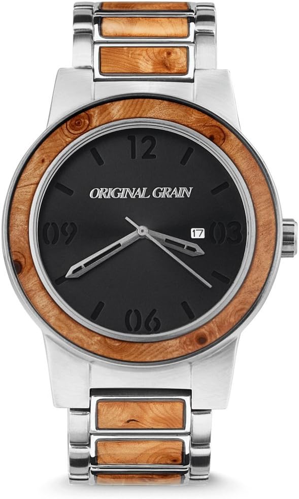 Original Grain Wood Watch | Barrel Collection Wrist Watch | Japanese Quartz Movement | Wood and Brushed Stainless Steel | 47MM & 42MM