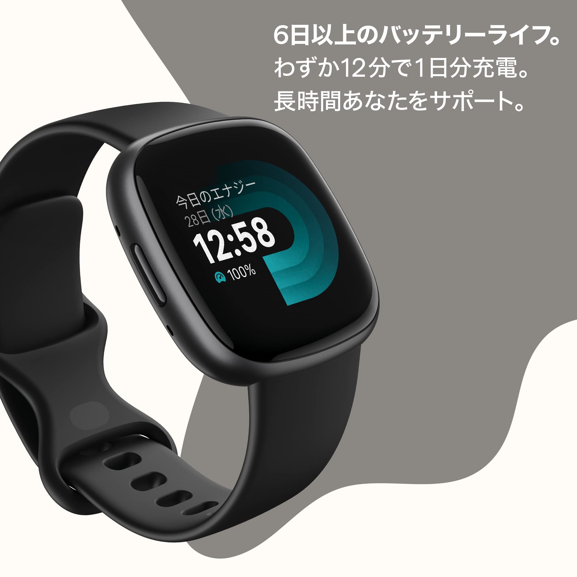 Suica Compatible Fitbit Versa 4 Smart Watch, Black, Graphite, iPhone Compatible, Android Compatible, 6 Days or More Battery, Alexa, Equipped with GPS, Heart Rate Monitor, Sleep Score