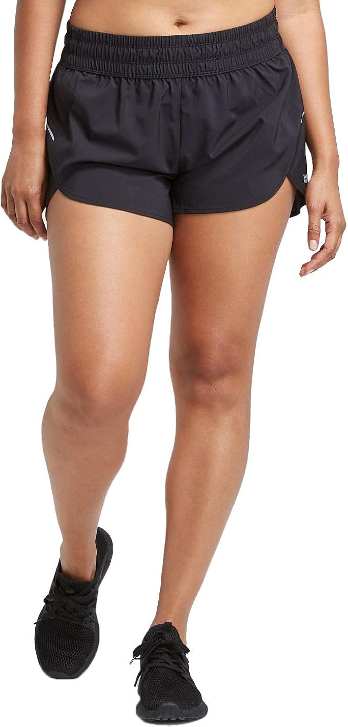 All in Motion Women's MidRise Run 3" Shorts (Black, XXLarge) at