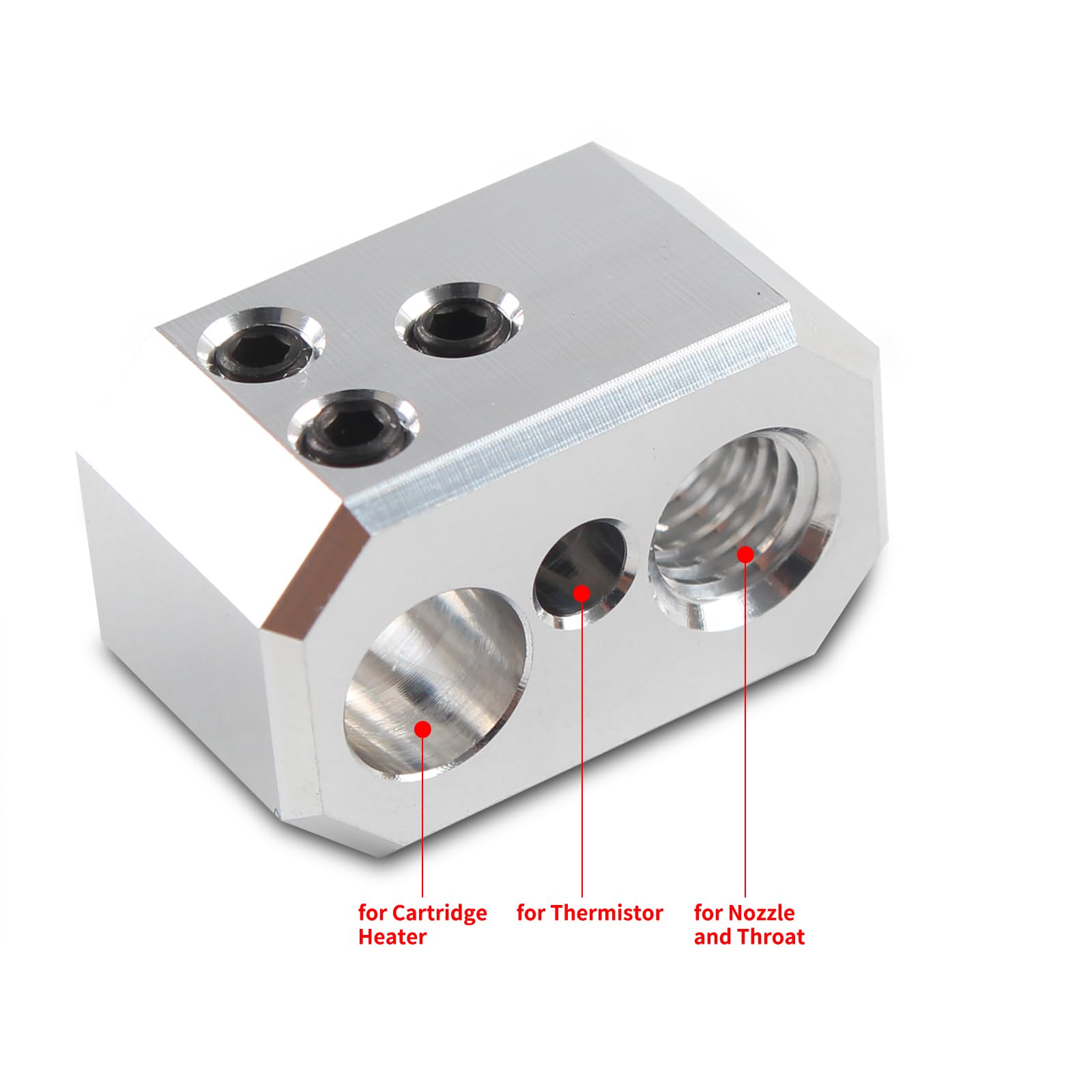 2 stuks aluminium blok Hotend verwarmingsblok compatibel met Prusa I3
