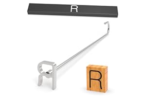 PKPKAUT 1 1/4" Steak Branding Irons Personalized for Steak, Buns, Wood & Leather | Personalized Stainless Steel BBQ Brander | Branding Stick with Gift Box | 12" Hand-Forged Handle (Alphabet R)