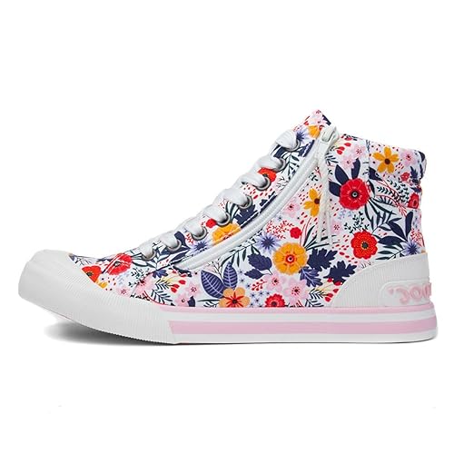 Rocket Dog Jazzin Hi Malden Womens Floral Canvas - Size 3 UK - Multicolour