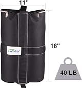 Goutime Gazebo Weights Bag 18kg 40lb Set of 4 tent sandbags Black view 3