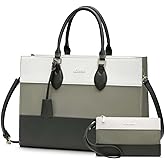 LOVEVOOK Laptop Tote Bag for Women, Work Totes Business Office Computer Briefcase with Clutch Purse