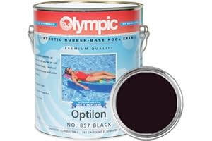 KELLEY TECHNICAL COATINGS Olympic Pool Paint - Optilon - Black - 1 Gallon - Synthetic rubber-base swimming pool paint - value quality enamel for synthetic and chlorinated rubber, bare plaster and concrete pools.