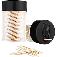TRTRin Bamboo Wooden Toothpicks [3000 Count]-With 2-Pack Reusable Toothpick Holder, Sturdy Smooth Finish Tooth Picks, For App