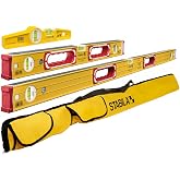 STABILA Classic 3 Level Tool Set - Type 196, Cat. No. 48375 | Professional spirit level kit for precise horizontal and vertical alignment in construction and home improvement applications