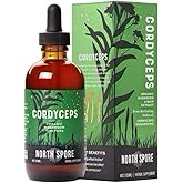 North Spore Organic Cordyceps Mushroom Tincture (4 oz) | 100% Fruiting Body Extracts | Energy, Endurance, and Stamina | Certified Organic, Vegan, Non-GMO | Adaptogenic, Nootropic | Made in USA