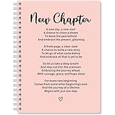 QYUVK New Chapter Pink Hardcover 160 Pages Blank Spiral Notebooks, New Start New Job Gifts for Coworker, Cheer Up Gifts for Teammate, Job Promotion Gifts for Employee, Farewell Gifts for Colleague