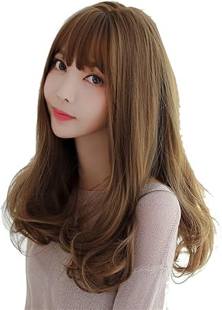 Amazon Co Jp Liwen Zheng かつら長い巻き毛自然なふわふわした女性の長い髪の修理顔長い髪チーli海泉の帽子 Color Cold Brown 55cm ビューティー