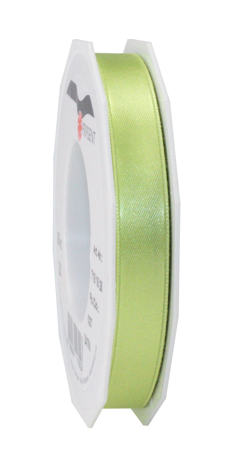 PRÄSENT C.E. Pattberg SATIN pistachio (green) gift ribbon, 27 yards for Wrapping Gifts, 0.59 inches width, Ribbon for Decorating & Crafting, Decorative Ribbon for Gifts, for every occasion
