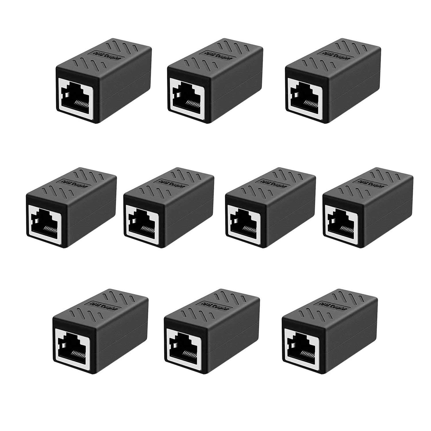 Smalloo RJ45 Coupler Cat8 Cat7 Cat6 Cat5e 1 to 1 LAN Ethernet Cable Extender Adapter Female to Female（10Pack）: Industrial & Scientific