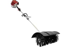 MOCHAG 52cc Handheld Outdoor Gas Power Broom Sweeper, 2.3HP 2-Stroke Air-Cooled Fuel Engine Artificial Grass Sweeper with Protective Glasses, Lawn Sweeper Cleaner Tools for Street, Farms, Snow