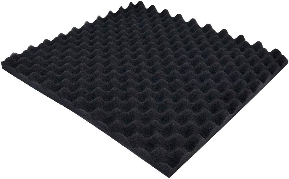 Hefine 50x50x2cm Soundproof Foam,Pyramid Acoustic Home Studio Soundproof Treatment Accessories Foam DIY Studio Soundproofing Wall Panel Tiles Sound Insulation Wall Stickers (Black)