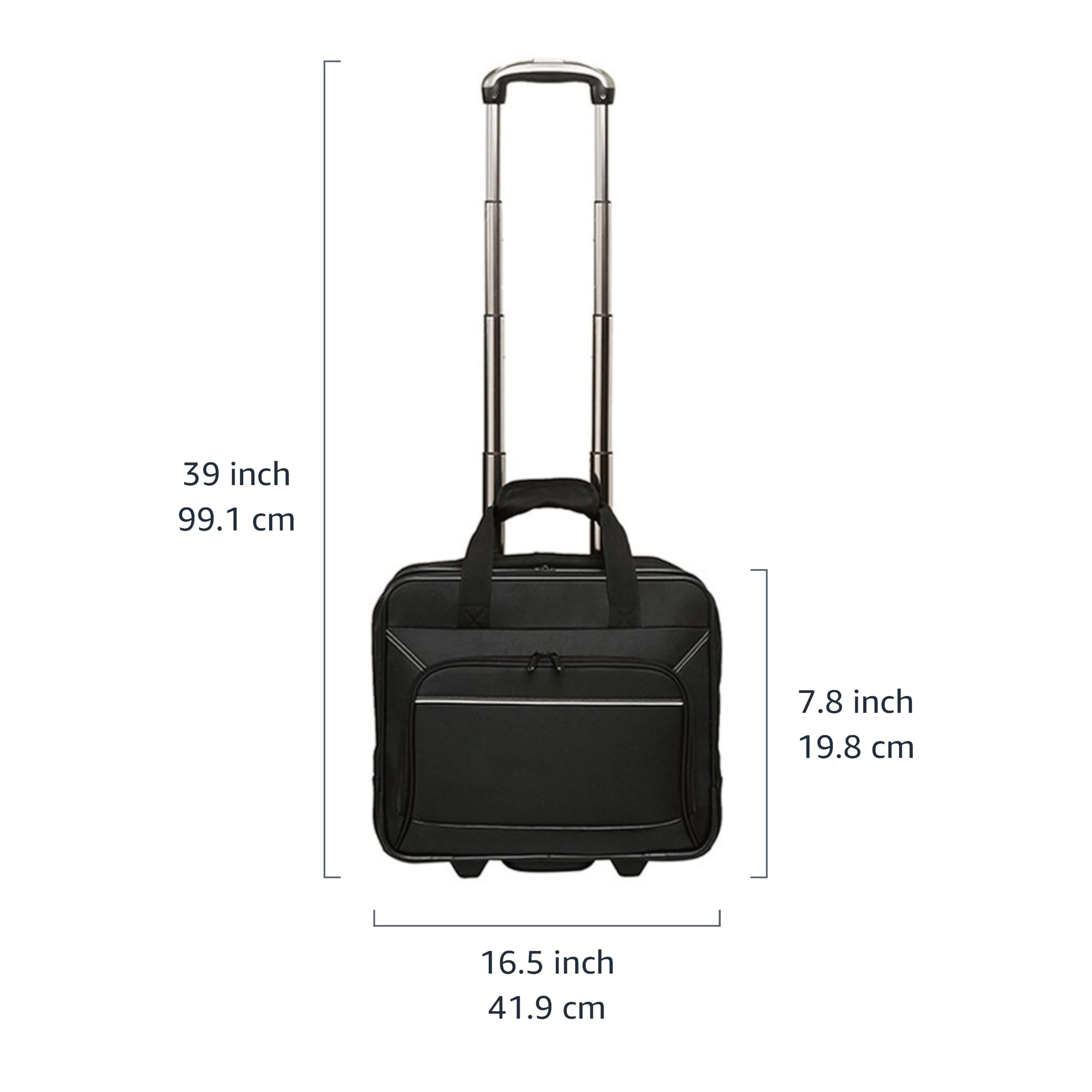 Amazon Basics Rolling Laptop Case, 15.6 in, Black