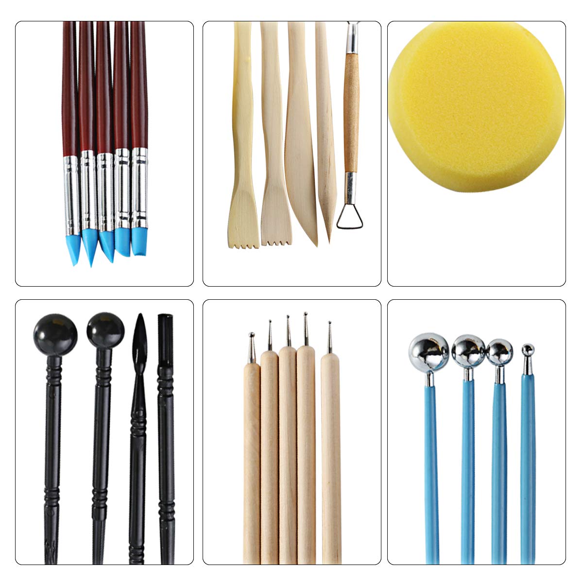 Download 24 pcs Modeling Tool Set Clay Pottery Modeling Set Modeling Clay Sculpting Tools Include Dotting ...