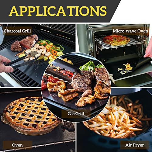 Oven Liners for Bottom of Oven, 6 Pack BBQ Grill Mats for Outdoor Grill