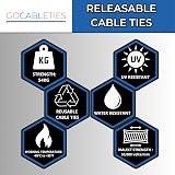 Gocableties 100 Pack 150mm x 7.6mm Reusable Cable Ties Black Heavy Duty view 7