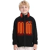 Venustas Kids Heated Fleece Jacket with Battery, Boys Youth Electric Heated Coat for Winter