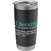 Best Funny IT Security Cybersecurity Definition Gift T-Shirt Stainless Steel Insulated Tumbler
