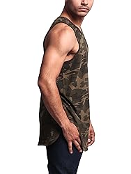 VICTORIOUS Solid Color Long Length Curved Hem Tank