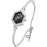 Rose Gold Petite Bracelet Watch for Women, Diamond Dress Analog Hexagonal Mini Women Watch Waterproof