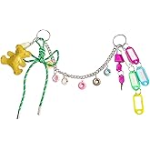 QTKJ Colorful Keychain, Bag Charm, Hand-Woven Nylon Rope Cute Key Chain, Aesthetic Keychain, Bag Accessories Charms for Handbag Backpack