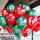 Funi 100pcs 10'' Printed Latex Balloons Christmas Balloons Pure Pearl Helium Christmas Decorations Mixed Assorted Balloons