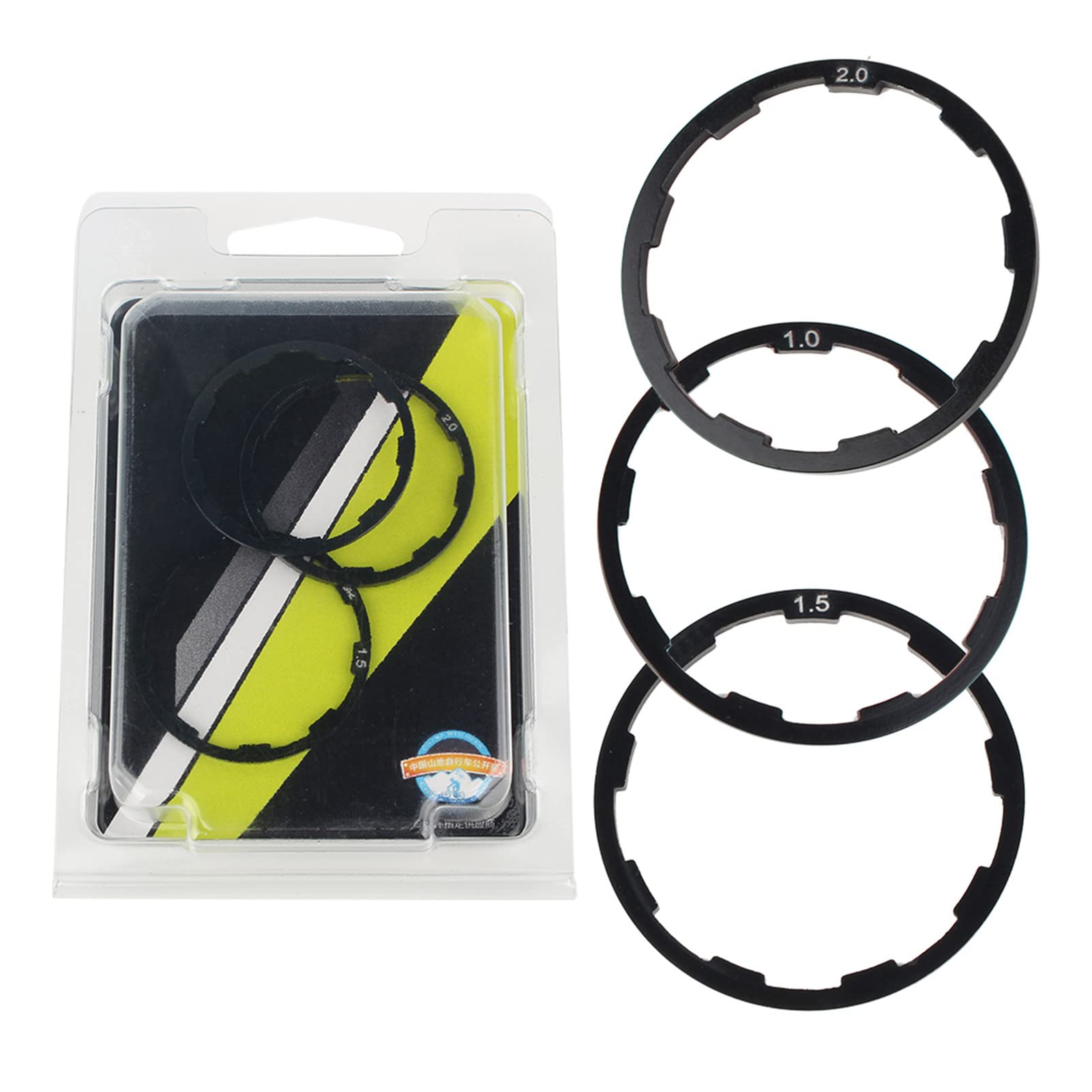 Yosoo Health Gear Bike Cassette Spacer, 3 Pcs Aluminium Alloy Flywheel Hub Spacer 1mm+1.5mm+2mm Bicycle Freewheel Washer Cassette Bracket Axle Hub Spacer for Mountain Bike, Road Bike