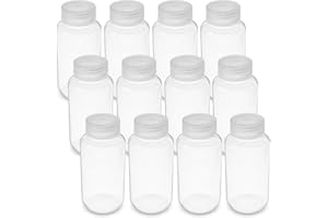 United Scientific 33308 Polypropylene Wide Mouth Reagent Bottles, 250ml Capacity (Pack of 12)