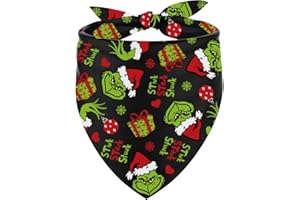 PUDODO Christmas Dog Bandana Merry Christmas Triangle Bibs Dog Scarf Adjustable Accessories for Small Medium Dogs Cats Pets
