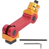 Minghezhi Universal Aluminum Mill Stop for CNC Milling Work Table | Vise Stop, 360&deg; Rotation, M14 M16 T-Slot Base, Red Anodized, 7.48 in / 190 mm, for Bridgeport Drill Press Lathe Tools