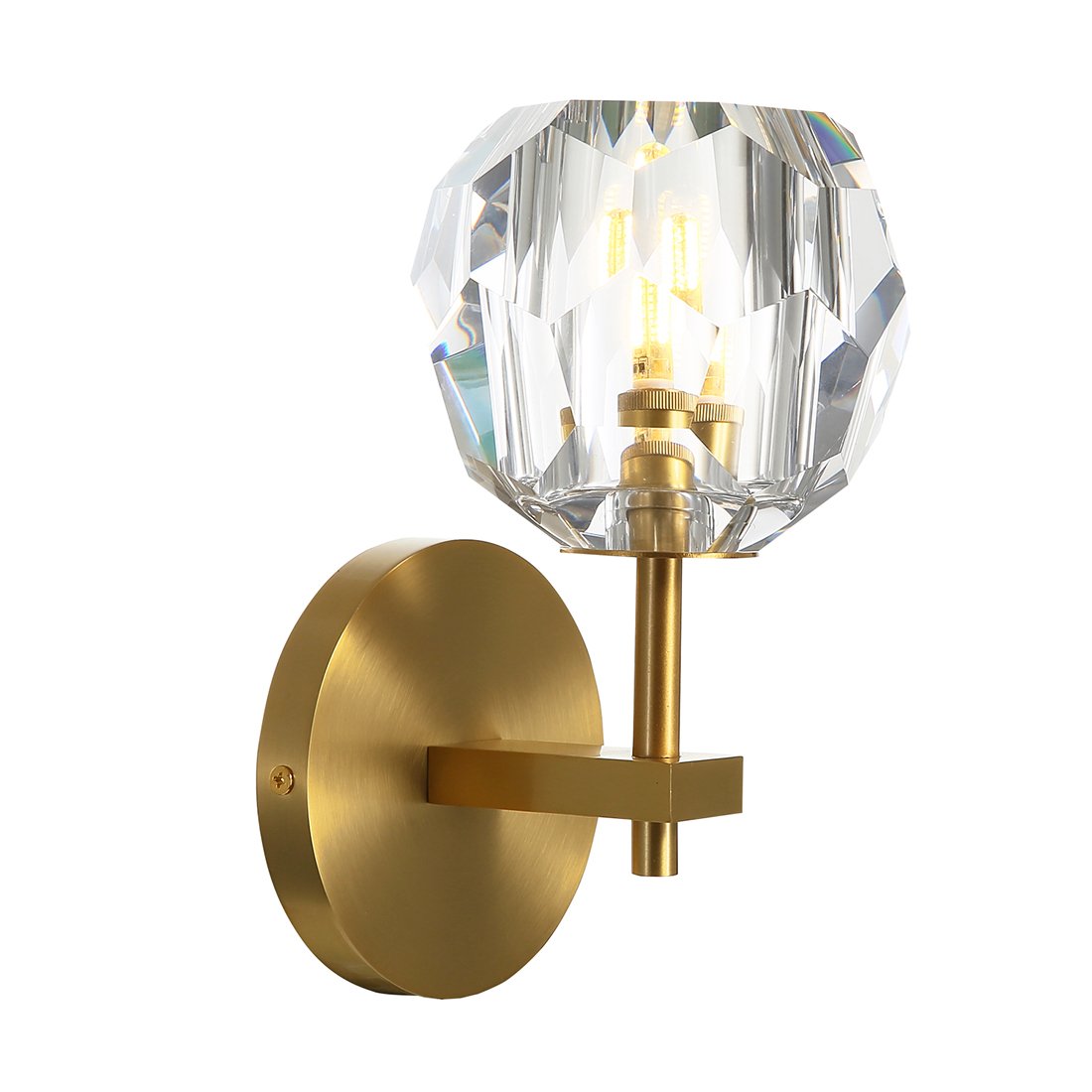 Crystal Wall Sconces Lighting Brass Body Ball Shade Bedside Lamp Flush Mount For Indoor Loft Hallway Living Room Buy Online In Faroe Islands At Faroe Desertcart Com Productid 82610131