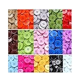 GANSSIA 1 Inch (25mm) 15 Colors Assorted Buttons