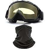 immoono Motorcycle Goggles Dirt Bike ATV Off-road Riding Motocross Glasses with Neck Gaiter Face Cover for Women Girls