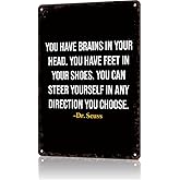 Vintage Metal Sign Dr Seuss Quotes Poster Retro Tin Signs Funny Aluminum Sign For Man Cave, Garage, Living Roome, Cafe And Pub Decoration 8 X 12 Inch