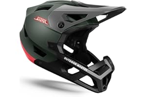 OutdoorMaster Full Face Mountain Bike Helmet for Men & Women-Two Removable Chin Pad Mountain Bike Helmet Grizzly, Ventilation Lightweight Racing Downhill DH BMX MTB Helmet