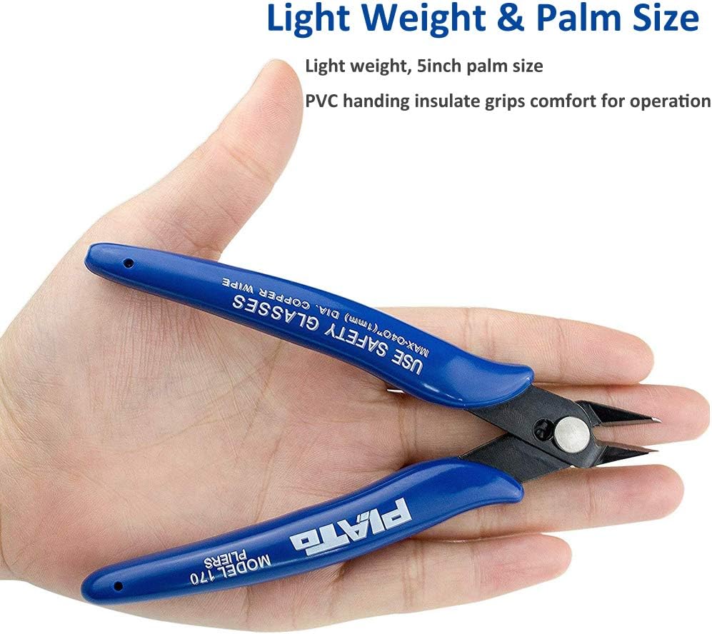 YESSICA 5PCS Flush Wire Cutter 125cm Diagonal Side Cutting Pliers Nippers for DIY Repair Tool, Blue, 5pcs/lot - Image 4