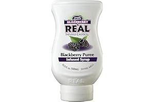 REÀL INFUSED EXOTICS BLACKBERRY REÀL, Blackberry Puree Infused Syrup, 16.9 FL OZ Squeezable Bottle (Pack of 1)