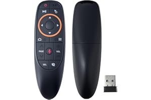 Shiarffe Smart board Remote Control, Presentation Clicker for PowerPoint, 2.4Ghz Wireless Air Mouse, 6-Axis Gyroscope, IR Learning, Voice Control