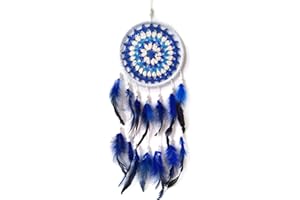 SOYUZU Blue Dream Catchers Handmade Dream Catchers for Bedroom Feather Dream Catcher Wall Decor for Home Hanging Ornaments