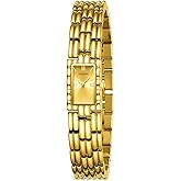 JIANDUN Classic Vintage Square Gold Tone Women Bracelet Watch with Adjustable Band, Water-Resistant