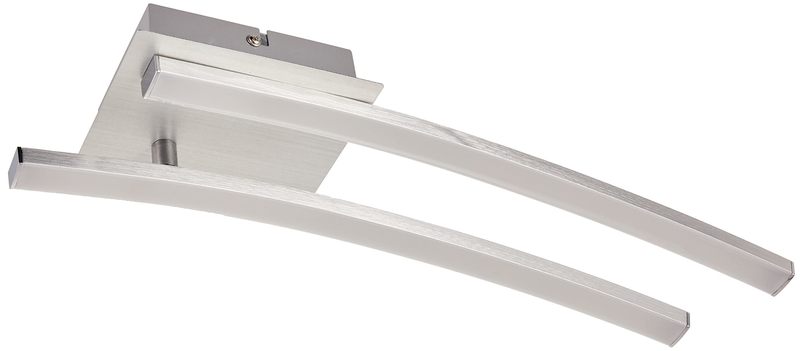 Briloner Leuchten Curved LED Ceiling Light, 2 x 6 W Bulbs, Warm White Light, 55.4 cm, Aluminium Colour