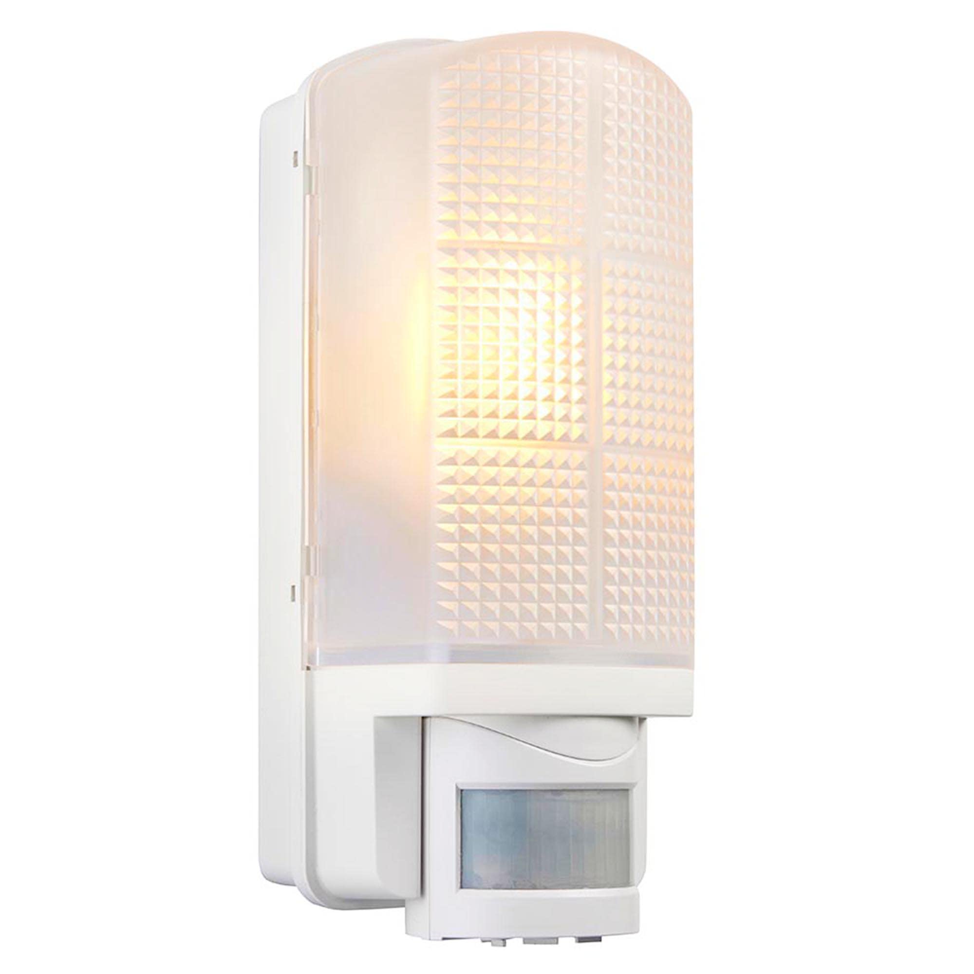 Saxby Rh60 Outside Sensor Light - Mains Powered Wall Outdoor Pir Wall Lights (White Finish) - Led Light with Motion Detector (Bulb Not Supplied)