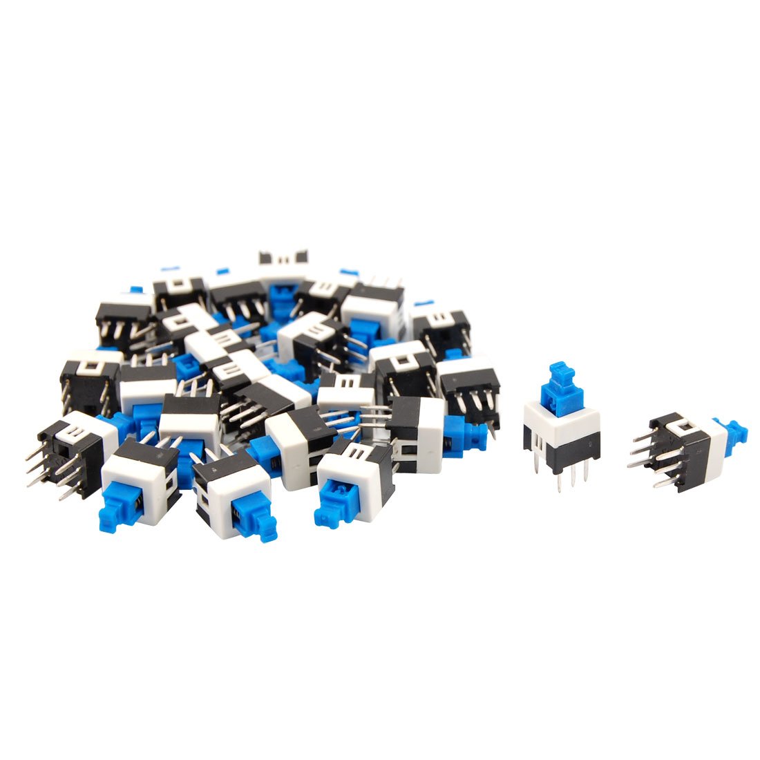 sourcingmap 40 Pcs 7 x 7mm PCB Momentary Push Button Tact Tactile Switch Non-lock 6 Pin DIP