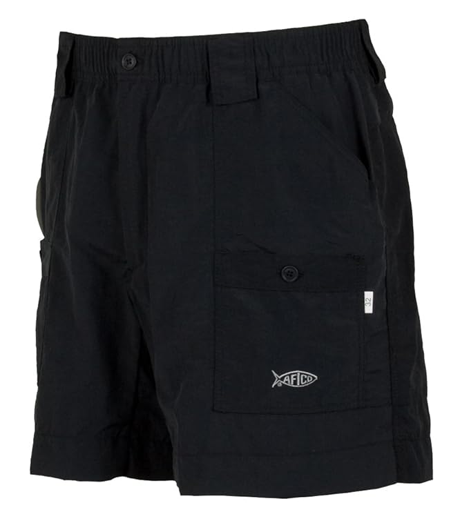 AFTCO Bluewater M01L Long Traditional Fishing Shorts Black 36