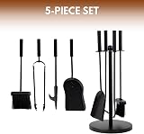 HomeZone Fireplace Companion Set 5-Piece Tool Kit With Stand 49cm view 3